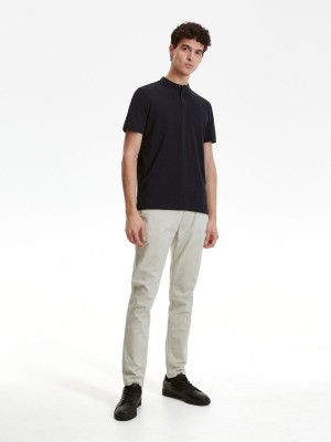 Reserved Regular fit polo shirt with stand up collar Lacivert | QECT10765