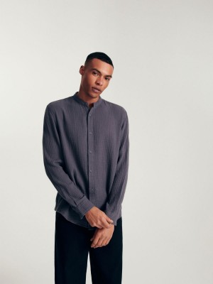 Reserved Regular fit shirt Gri | JMZR23507