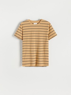 Reserved Regular fit stripe T-shirt Bej Rengi | UZPV27108