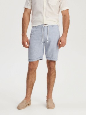 Reserved Regular linen blend shorts Mavi | UVJC08235
