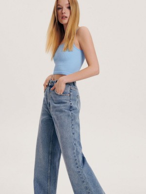Reserved Rib knit crop top Mavi | DANK85193