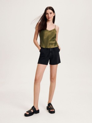 Reserved Satin top Haki | TJNM48167