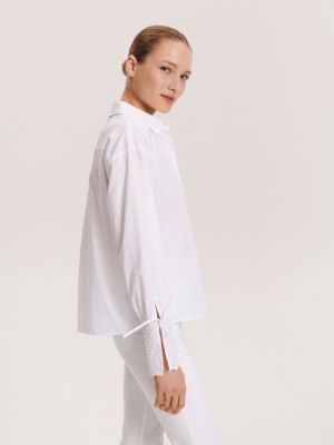 Reserved Shirt with decorative cuffs Beyaz | REKC28719