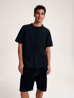 Reserved Shirt with stand up collar Siyah | YWJK54028