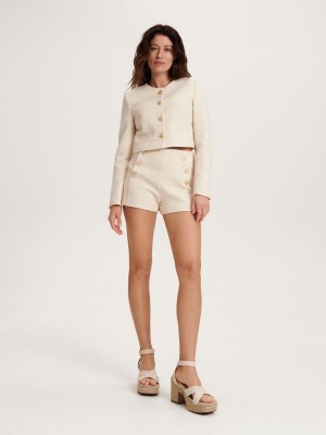 Reserved Shorts with decorative buttons Ivory | MATG52098