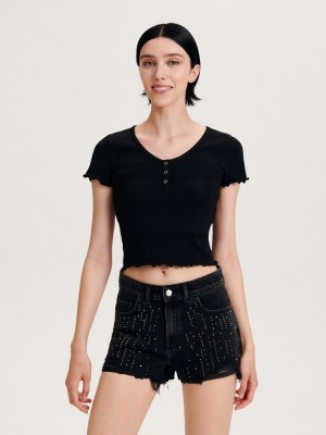 Reserved Shorts with detailing Siyah | SXPH15208