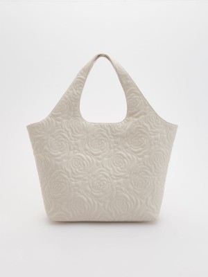 Reserved Shoulder bag with decorative rivets and stitching Bej Rengi | PISE70518