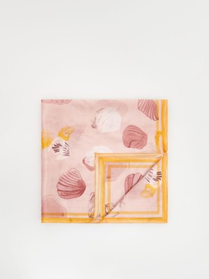 Reserved Silk scarf with original pattern Renkli | HEAK86045