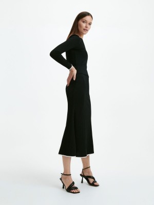 Reserved Skirt with contrast trim Siyah | LBDT73605