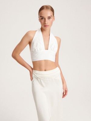 Reserved Skirt with decorative pearl beads Ivory | CNVW98643