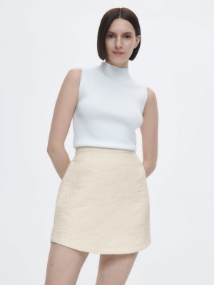 Reserved Skirt with embossed design Bej Rengi | SHNW87632