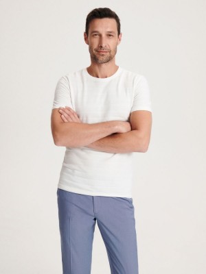 Reserved Slim fit T-shirt Ivory | SQBH56391