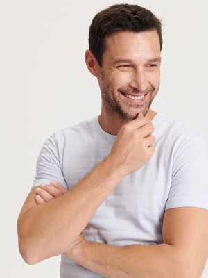 Reserved Slim fit T-shirt Mavi | GMIQ86324