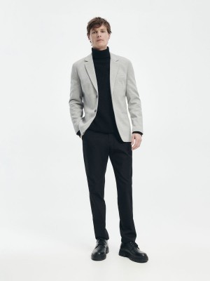 Reserved Slim fit blazer Açık Gri | ZRFQ05986