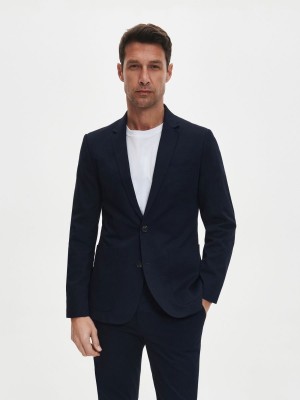 Reserved Slim fit blazer Lacivert | JGLW78935