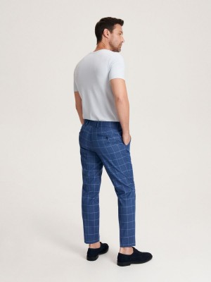 Reserved Slim fit checked trousers Lacivert | UMHS21790