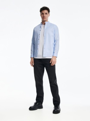 Reserved Slim fit cotton rich shirt Mavi | CRSG59863