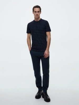 Reserved Slim fit polo shirt with low stand up collar Lacivert | BACL92761