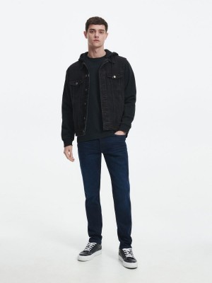 Reserved Slim jeans with wash effect Lacivert | GZJC15687