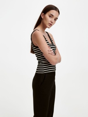Reserved Stripe top Siyah | GMYT63428