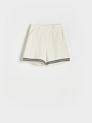 Reserved Structural jersey shorts Ivory | EHCT95071
