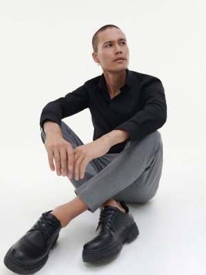 Reserved Super slim fit shirt Siyah | NKUO35689
