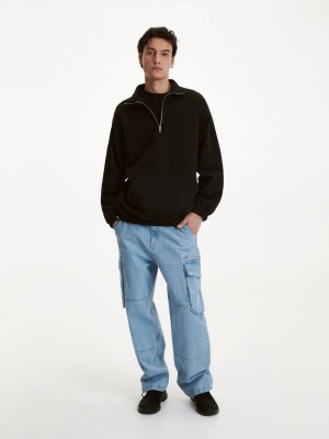 Reserved Sweatshirt with stand up collar Siyah | GCRQ40568