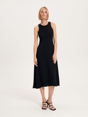 Reserved Tencel™ Lyocell rich dress Siyah | HIUR64182