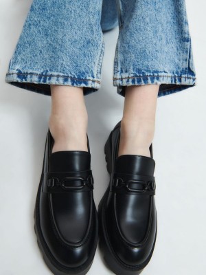 Reserved Thick sole loafers Siyah | DCAV93862