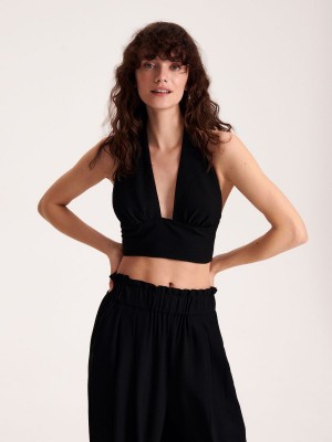 Reserved Tied neck top Siyah | QZLN39047