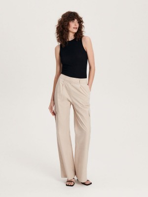 Reserved Trousers with cargo pockets Bej Rengi | CVPU91728