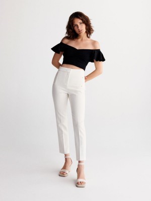 Reserved Trousers with pressed crease Beyaz | ANRJ38607