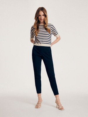 Reserved Trousers with pressed crease Lacivert | SIDL82493