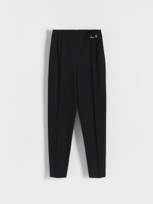 Reserved Trousers with pressed crease Siyah | YJUC34591