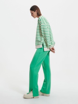 Reserved Trousers with stitching Yeşil | HDIY39654