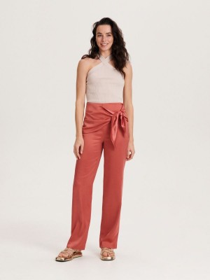 Reserved Trousers with tie detail Pembe | GPNZ79625