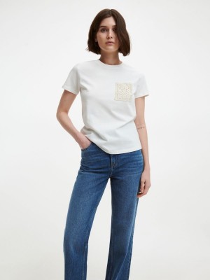 Reserved T-shirt with pocket Beyaz | TQNV49627