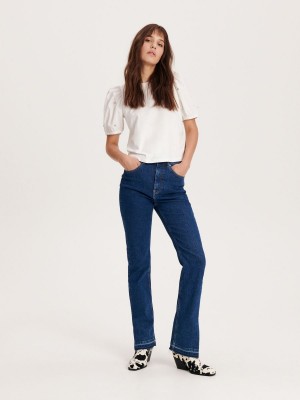 Reserved T-shirt with puff sleeves Ivory | ABCP76530