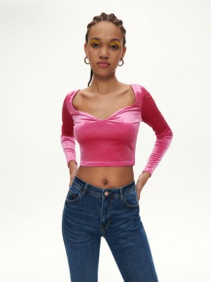 Reserved Velour blouse Pembe | TGXL89170