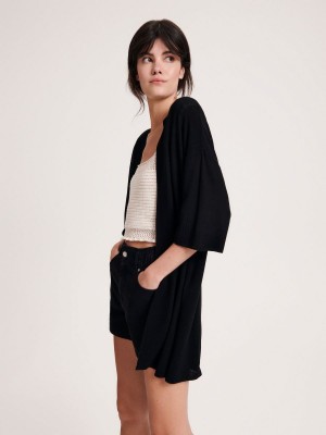 Reserved Viscose blend cardigan Siyah | MTAI93458
