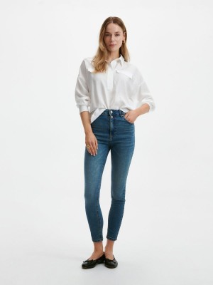 Reserved Viscose blouse Beyaz | RSHK17394