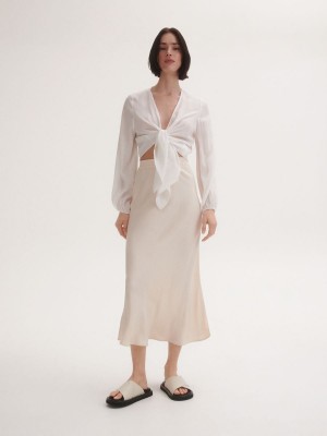 Reserved Viscose blouse Ivory | KZDP65104