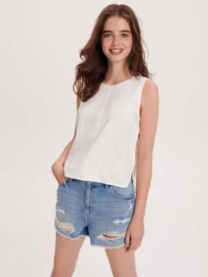Reserved Viscose blouse Ivory | NMQI34561