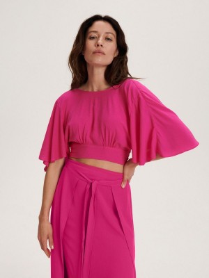 Reserved Viscose blouse Pembe | KJEB61597