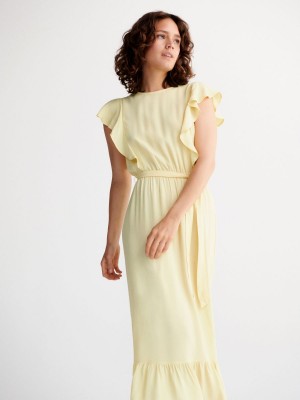 Reserved Viscose dress Sarı | GWQY58401