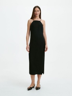 Reserved Viscose rich dress Siyah | RNDT74621