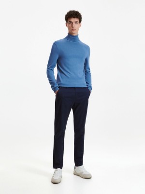 Reserved Viscose rich jersey turtleneck Mavi | QOPF70496