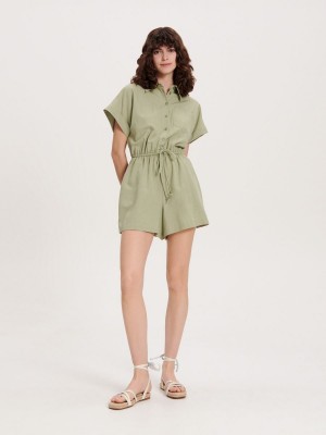 Reserved Viscose rich jumpsuit Açık Yeşil | UFGN24769