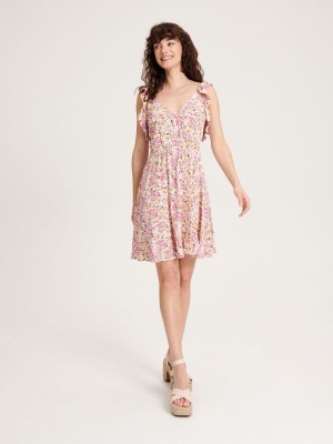 Reserved Viscose rich mini dress Pembe | XPUG23819