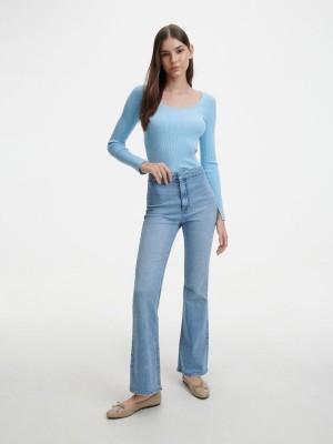 Reserved Viscose rich top Mavi | MNOW38724